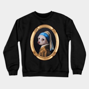 The Dog With the Pearl Earring (Gold Frame) Crewneck Sweatshirt